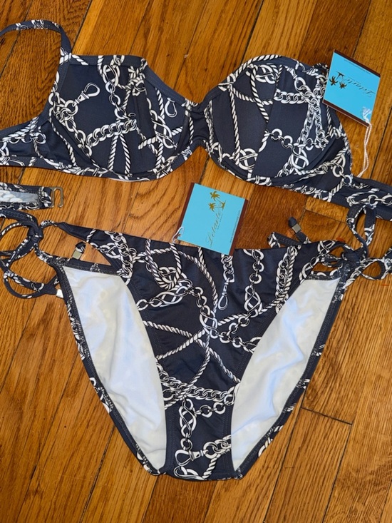 Letarte Other - NWT letarte luxe 2 piece bikini swim set M top L bottoms side tie